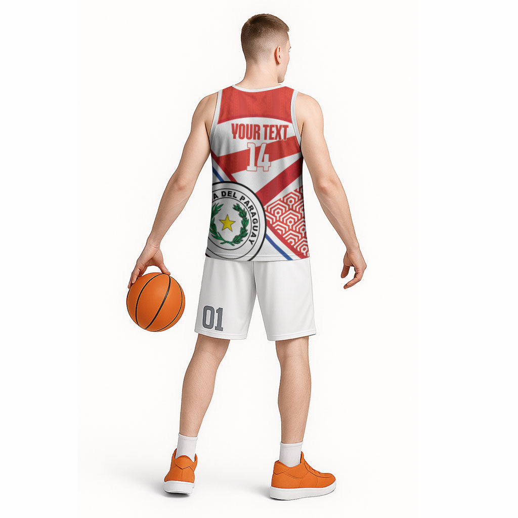 Custom Paraguay 2026 Football Basketball Jersey Come On La Albirroja