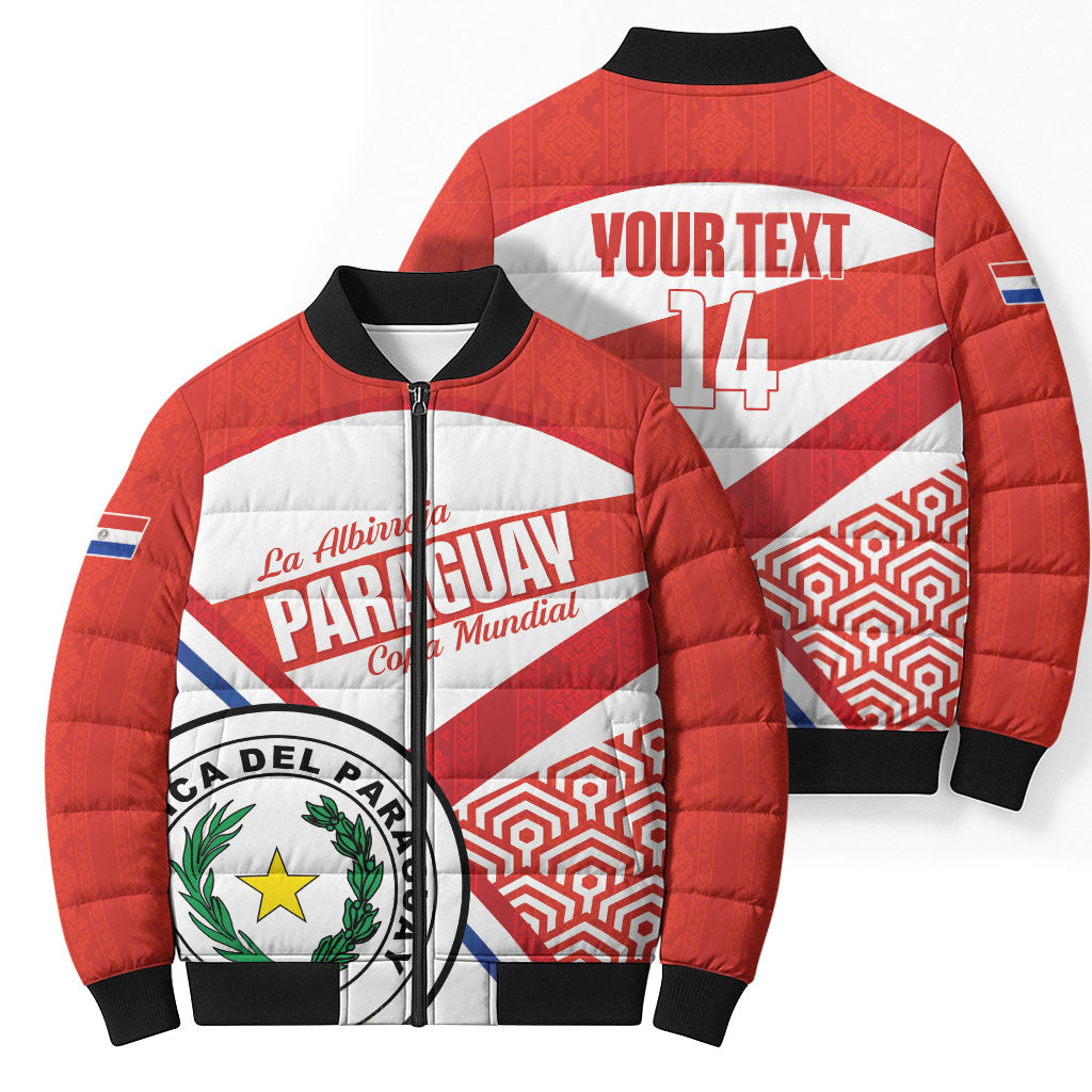Custom Paraguay 2026 Football Bomber Puffer Jacket Come On La Albirroja