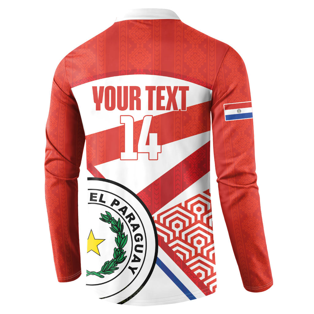 Custom Paraguay 2026 Football Button Sweatshirt Come On La Albirroja