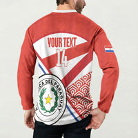 Custom Paraguay 2026 Football Button Sweatshirt Come On La Albirroja