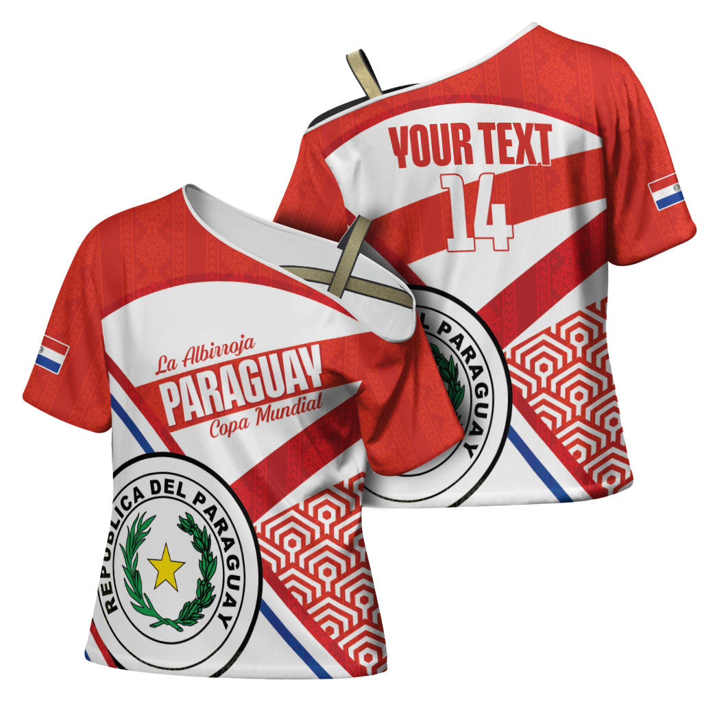 Custom Paraguay 2026 Football Cross Shoulder Shirt Come On La Albirroja