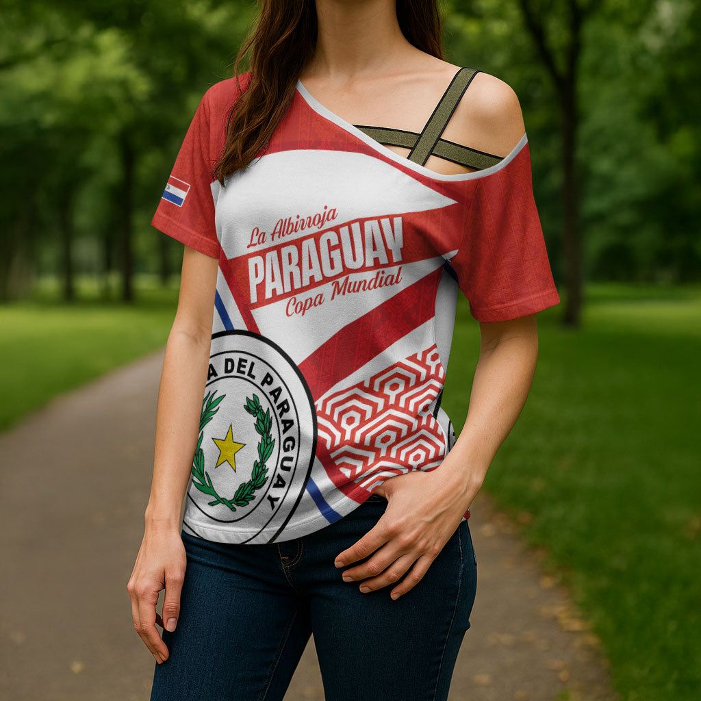 Custom Paraguay 2026 Football Cross Shoulder Shirt Come On La Albirroja