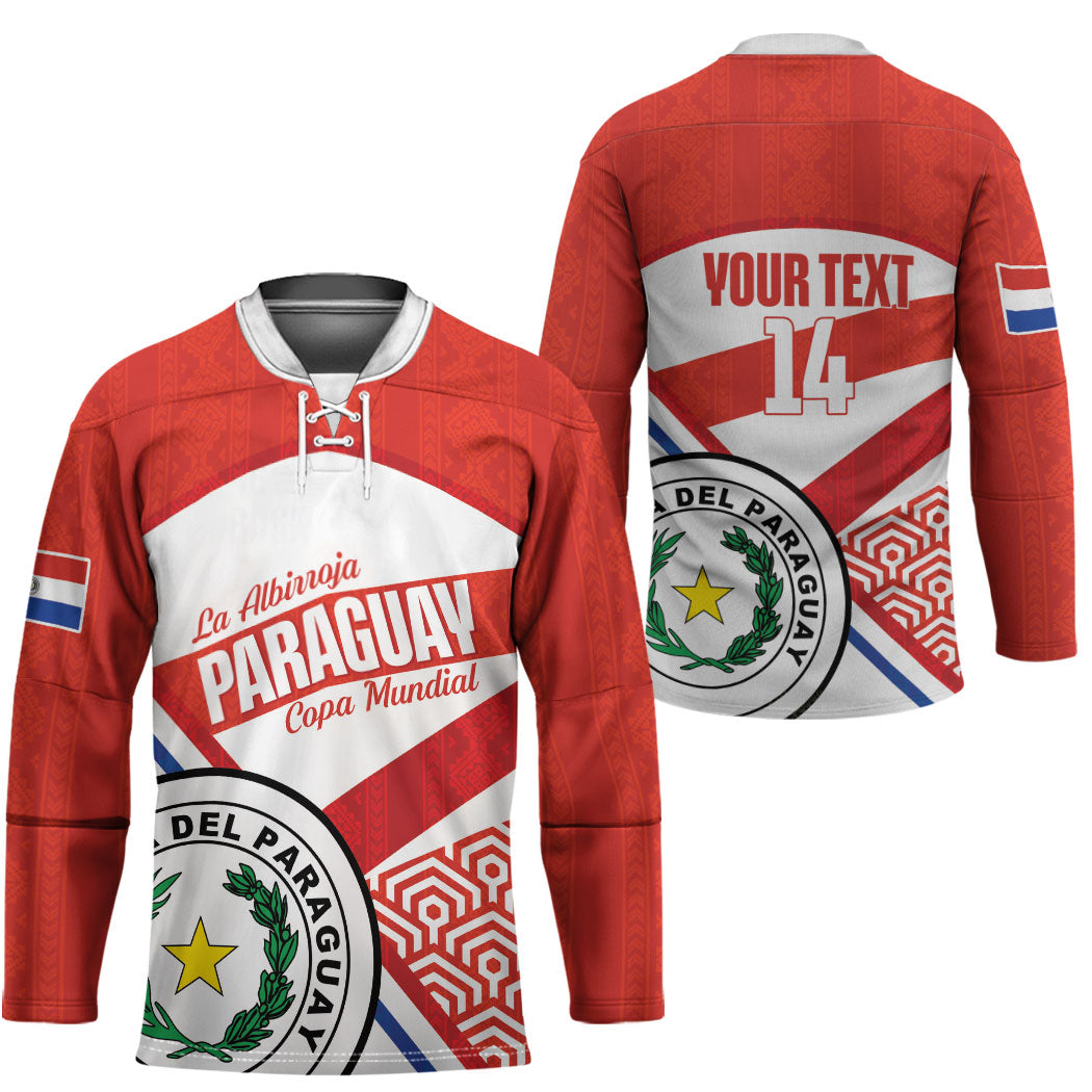 Custom Paraguay 2026 Football Hockey Jersey Come On La Albirroja