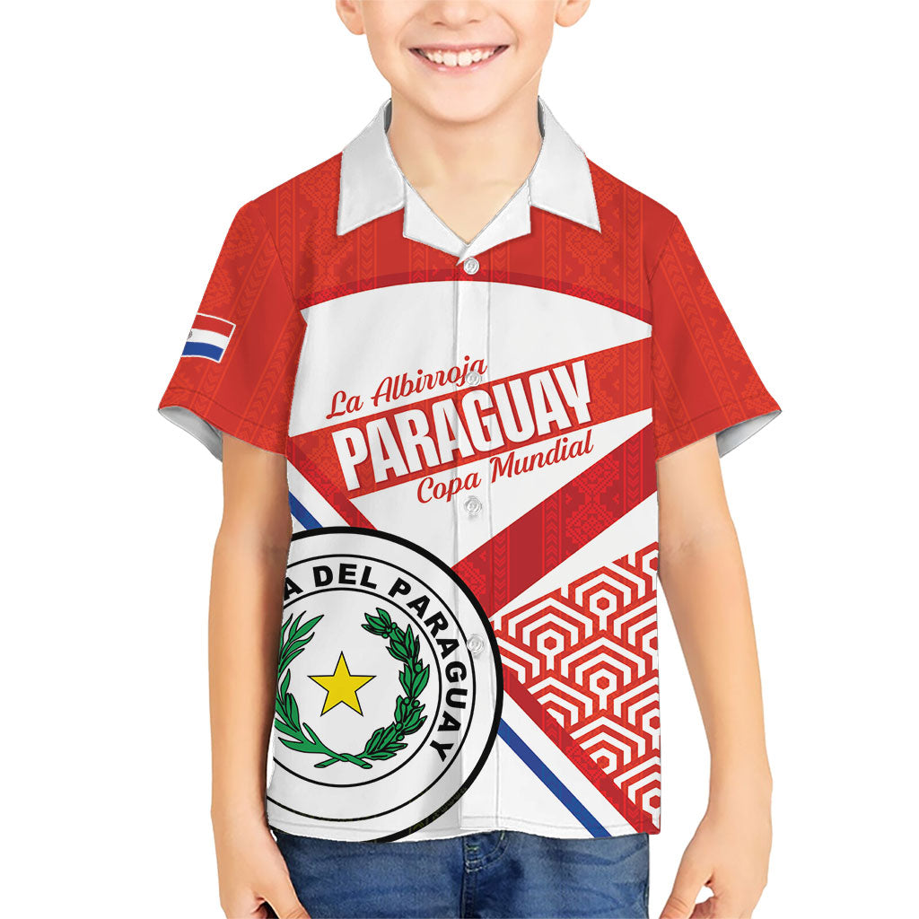 Custom Paraguay 2026 Football Kid Hawaiian Shirt Come On La Albirroja