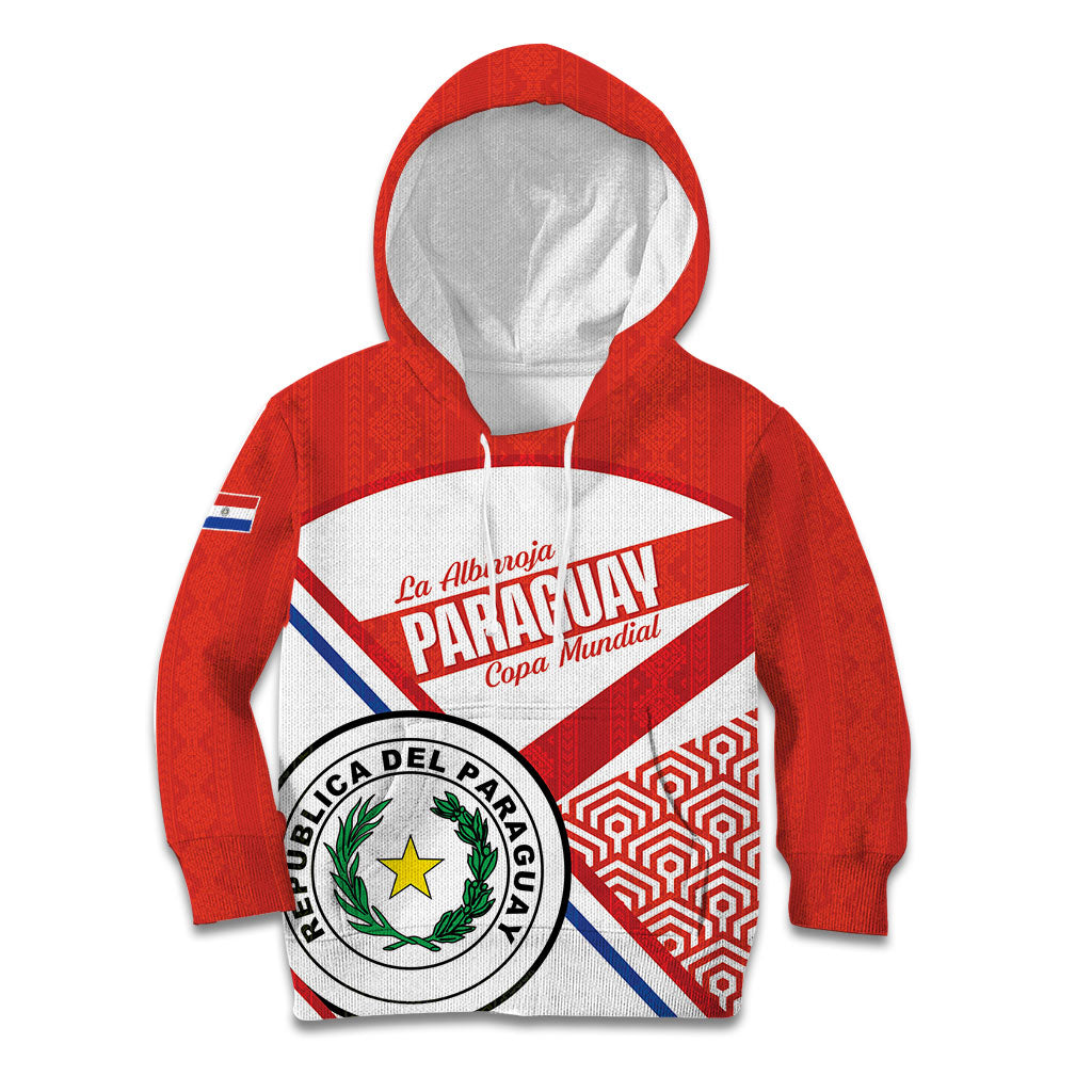 Custom Paraguay 2026 Football Kid Hoodie Come On La Albirroja