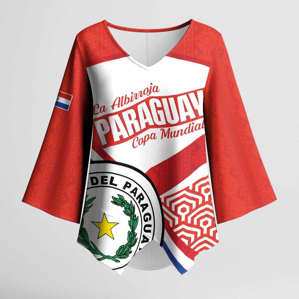 Custom Paraguay 2026 Football Kimono Sleeve Blouse Come On La Albirroja