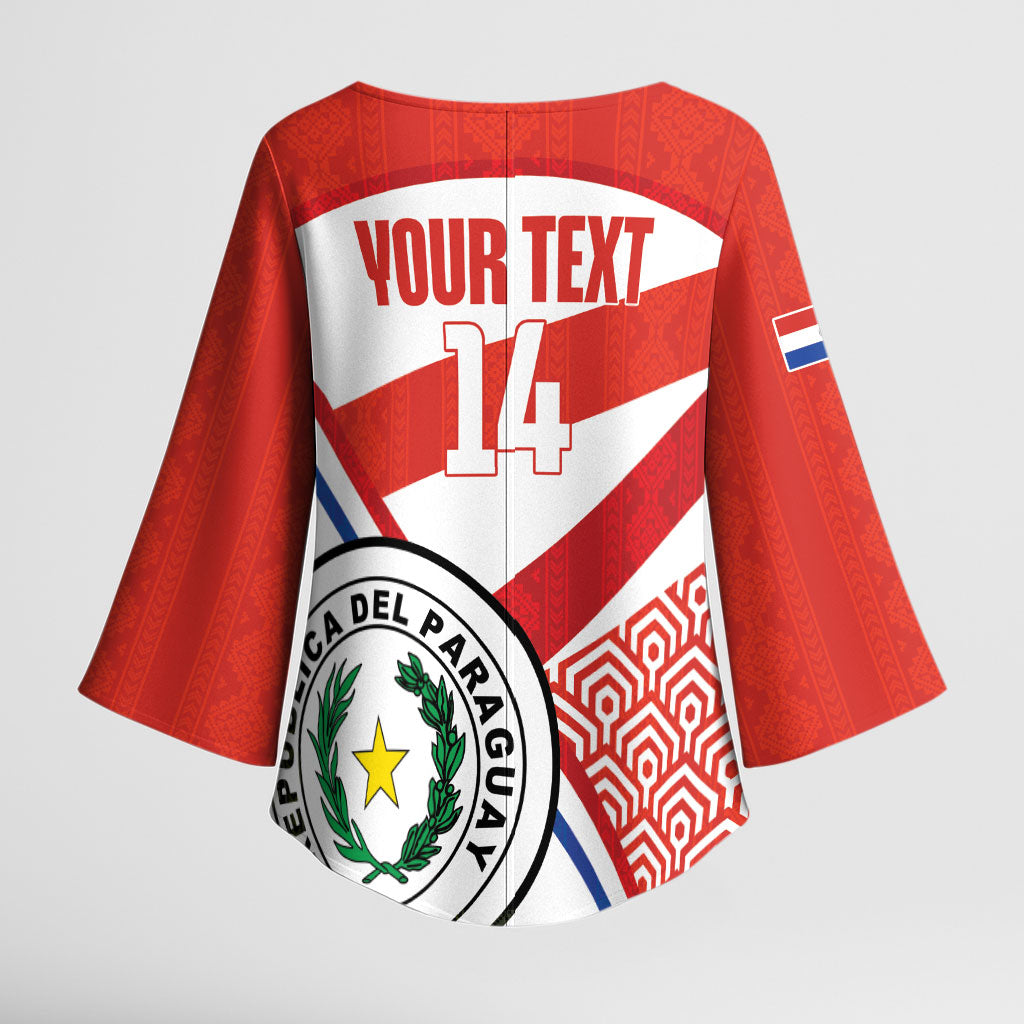 Custom Paraguay 2026 Football Kimono Sleeve Blouse Come On La Albirroja