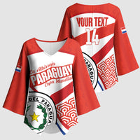 Custom Paraguay 2026 Football Kimono Sleeve Blouse Come On La Albirroja