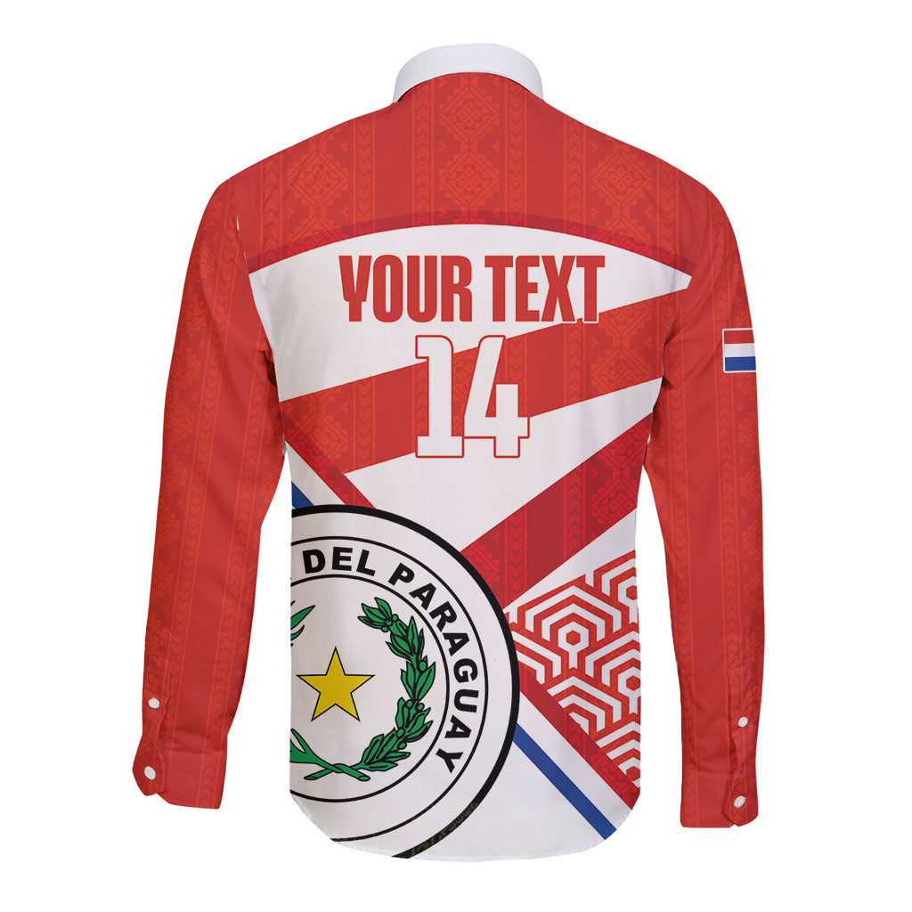 Custom Paraguay 2026 Football Long Sleeve Button Shirt Come On La Albirroja