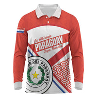 Custom Paraguay 2026 Football Long Sleeve Polo Shirt Come On La Albirroja