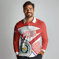 Custom Paraguay 2026 Football Long Sleeve Polo Shirt Come On La Albirroja
