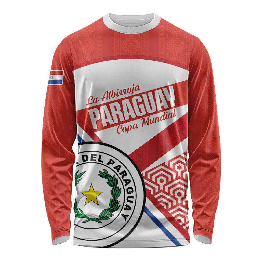 Custom Paraguay 2026 Football Long Sleeve Shirt Come On La Albirroja