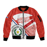 Custom Paraguay 2026 Football Sleeve Zip Bomber Jacket Come On La Albirroja