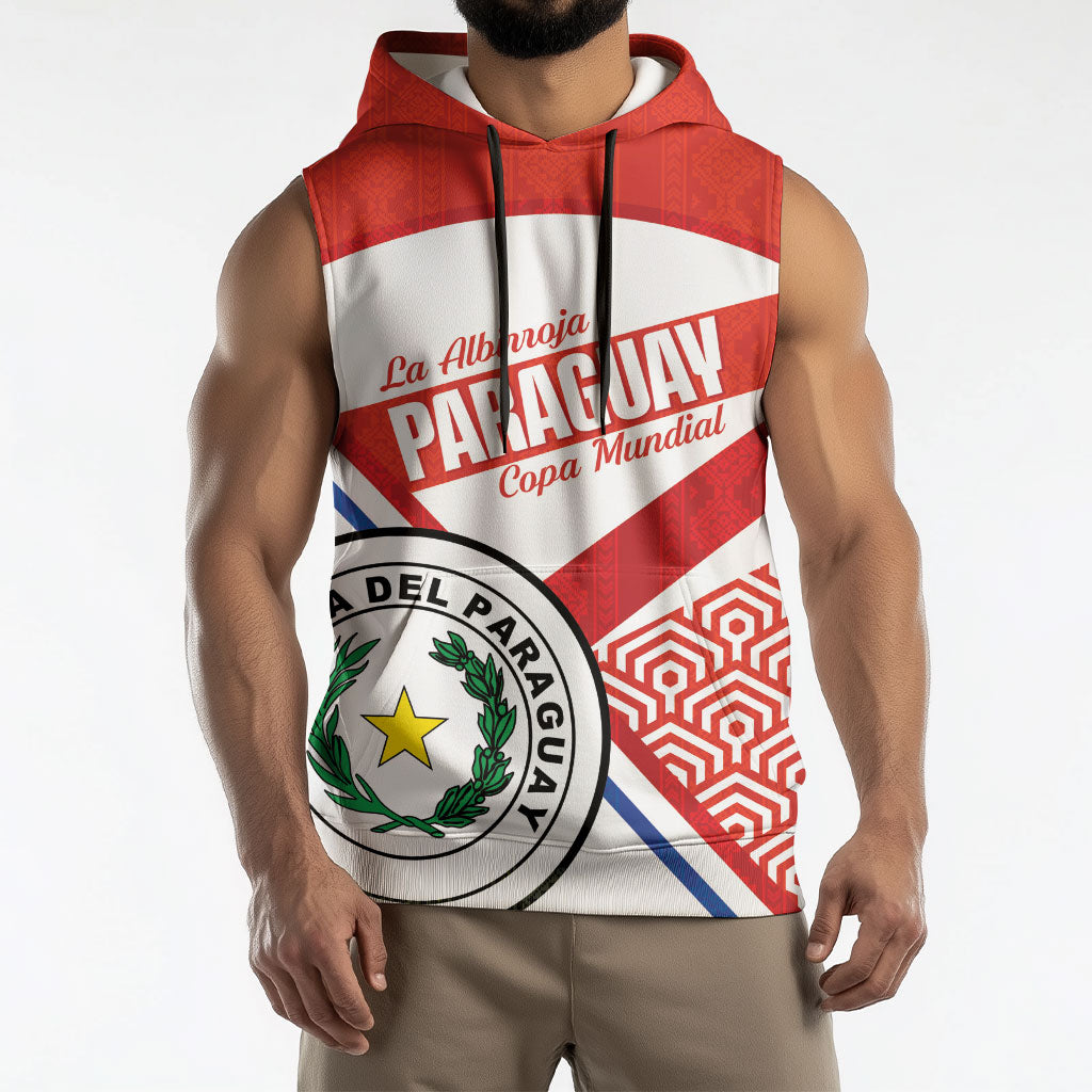 Custom Paraguay 2026 Football Sleeveless Hoodie Come On La Albirroja