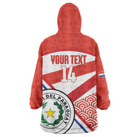 Custom Paraguay 2026 Football Wearable Blanket Hoodie Come On La Albirroja