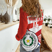 Custom Paraguay 2026 Football Women Casual Shirt Come On La Albirroja