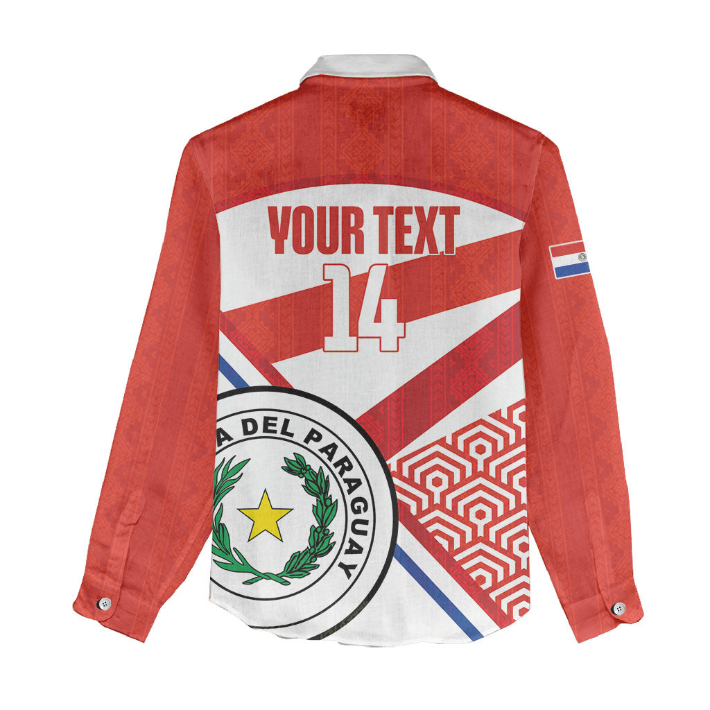 Custom Paraguay 2026 Football Women Casual Shirt Come On La Albirroja