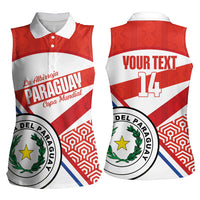 Custom Paraguay 2026 Football Women Sleeveless Polo Shirt Come On La Albirroja