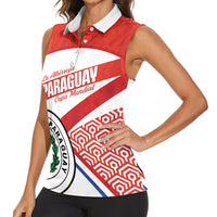 Custom Paraguay 2026 Football Women Sleeveless Polo Shirt Come On La Albirroja