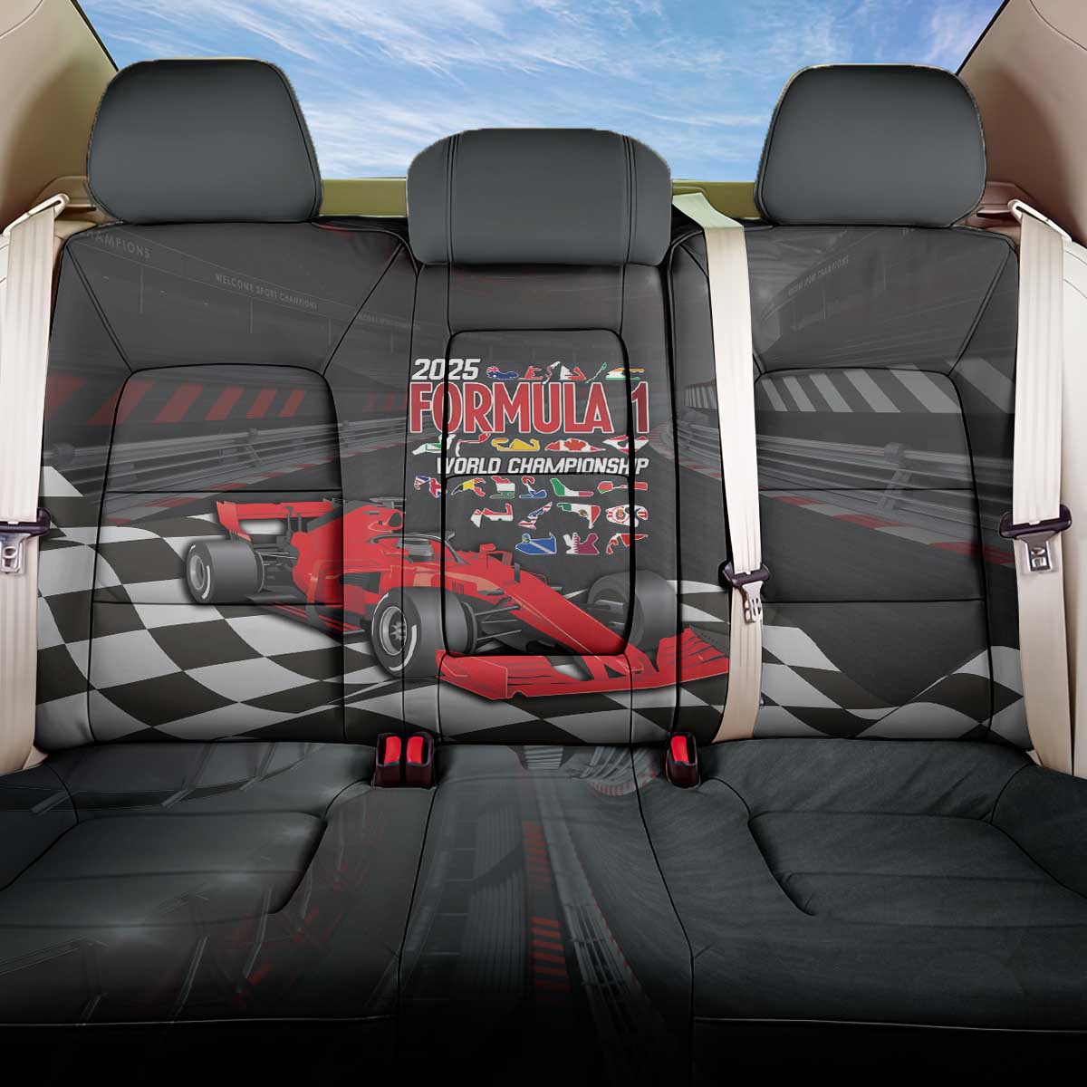 Racing Car 2025 Back Car Seat Cover GP Circuits Born To Speed - Wonder Print Shop