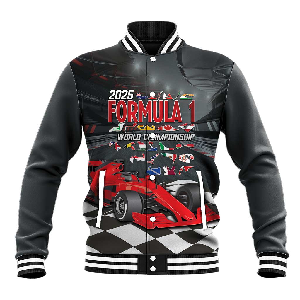 Racing Car 2025 Baseball Jacket GP Circuits Born To Speed - Wonder Print Shop