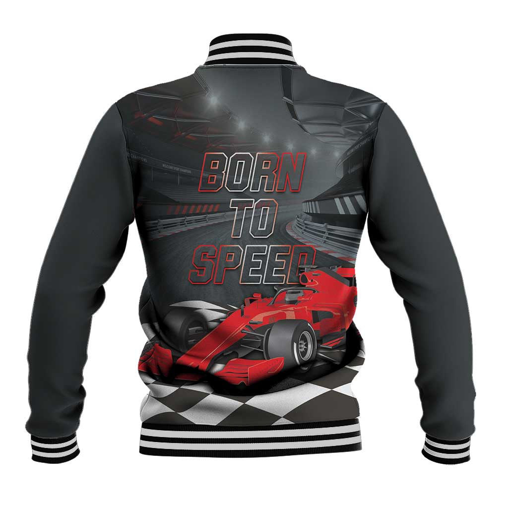 Racing Car 2025 Baseball Jacket GP Circuits Born To Speed - Wonder Print Shop