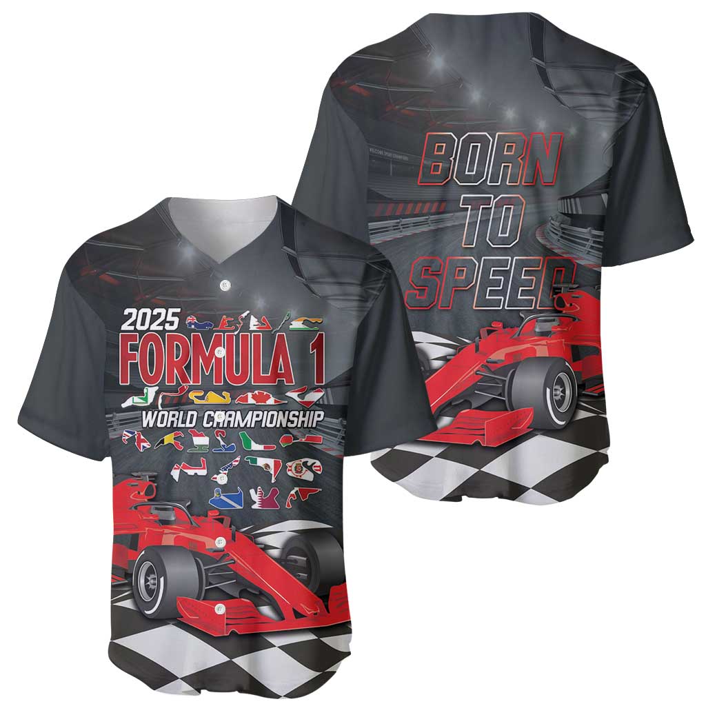 Racing Car 2025 Baseball Jersey GP Circuits Born To Speed - Wonder Print Shop