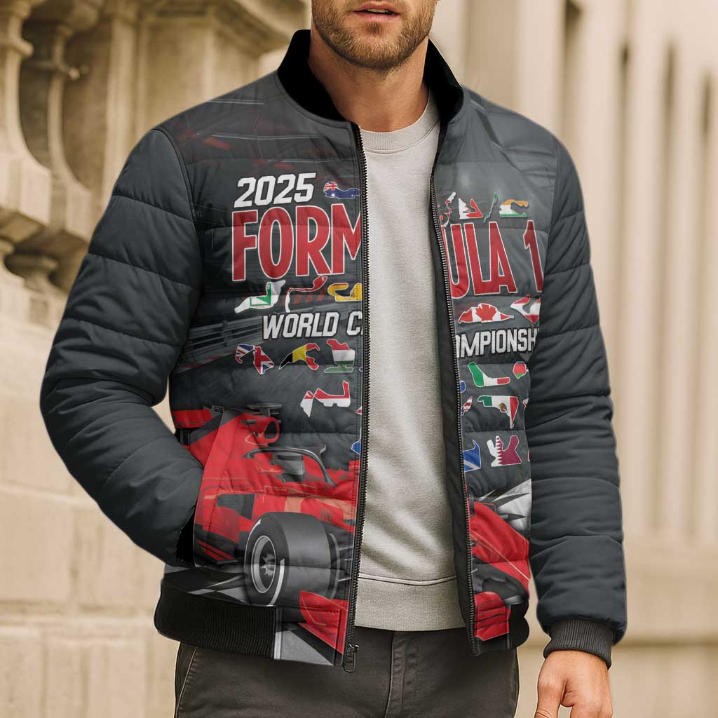 Racing Car 2025 Bomber Puffer Jacket GP Circuits Born To Speed - Wonder Print Shop