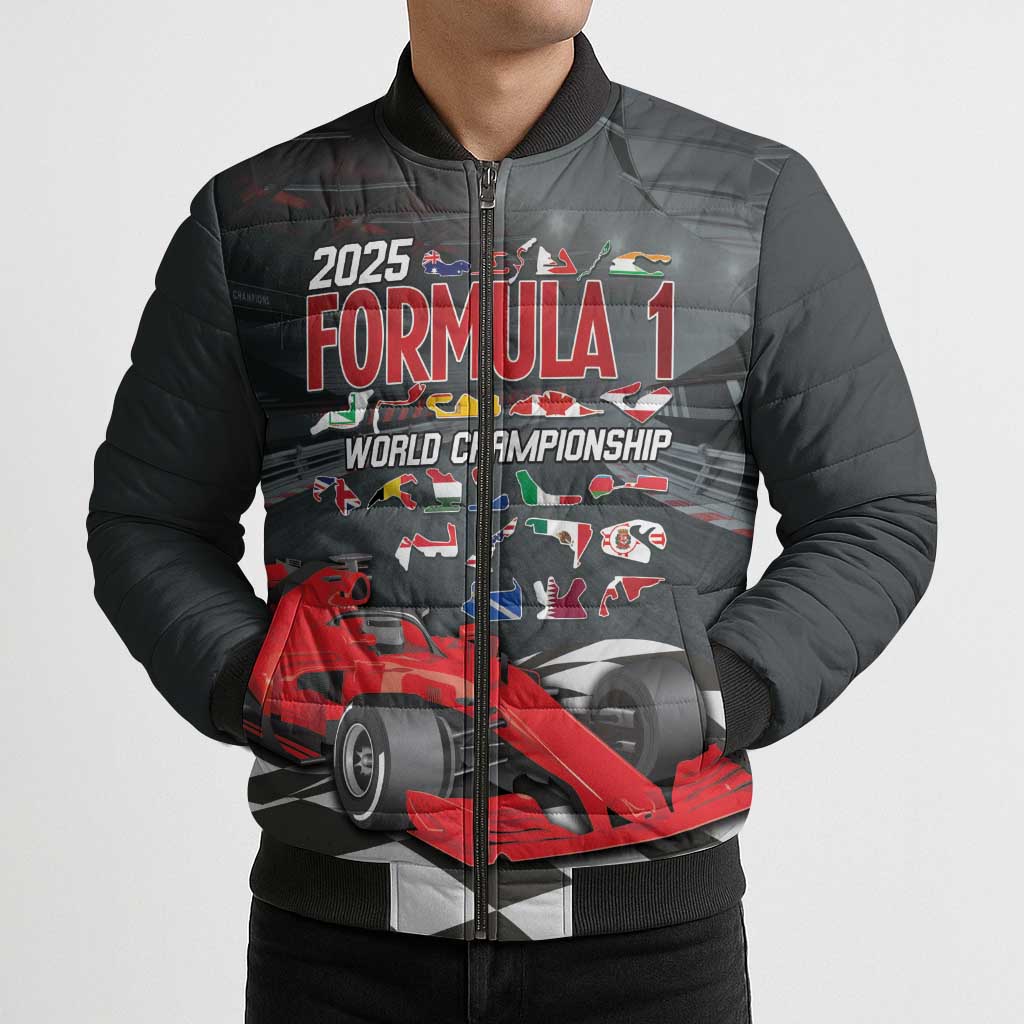 Racing Car 2025 Bomber Puffer Jacket GP Circuits Born To Speed - Wonder Print Shop