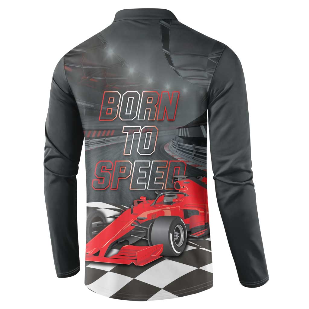 Racing Car 2025 Button Sweatshirt GP Circuits Born To Speed - Wonder Print Shop