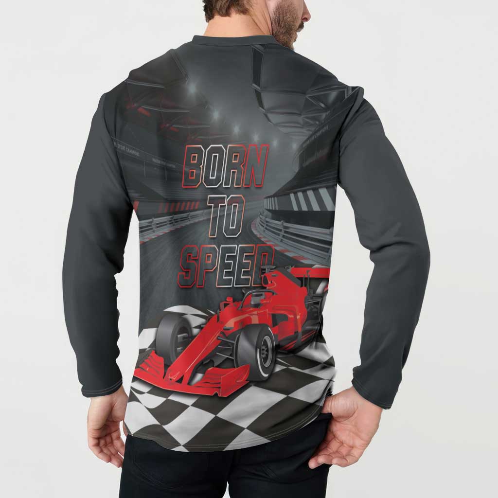 Racing Car 2025 Button Sweatshirt GP Circuits Born To Speed - Wonder Print Shop
