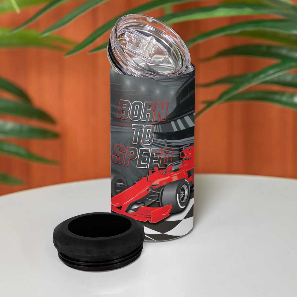 Racing Car 2025 4 in 1 Can Cooler Tumbler GP Circuits Born To Speed - Wonder Print Shop