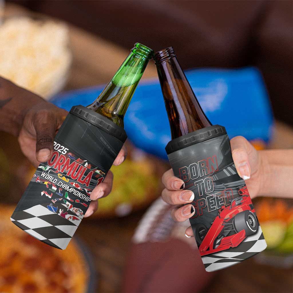 Racing Car 2025 4 in 1 Can Cooler Tumbler GP Circuits Born To Speed - Wonder Print Shop