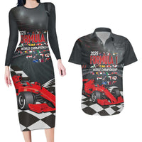 Racing Car 2025 Couples Matching Long Sleeve Bodycon Dress and Hawaiian Shirt GP Circuits Born To Speed - Wonder Print Shop