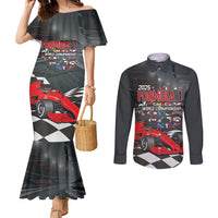 Racing Car 2025 Couples Matching Mermaid Dress and Long Sleeve Button Shirt GP Circuits Born To Speed - Wonder Print Shop