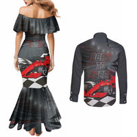 Racing Car 2025 Couples Matching Mermaid Dress and Long Sleeve Button Shirt GP Circuits Born To Speed - Wonder Print Shop
