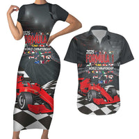 Racing Car 2025 Couples Matching Short Sleeve Bodycon Dress and Hawaiian Shirt GP Circuits Born To Speed - Wonder Print Shop