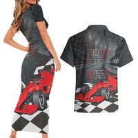 Racing Car 2025 Couples Matching Short Sleeve Bodycon Dress and Hawaiian Shirt GP Circuits Born To Speed - Wonder Print Shop