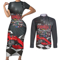 Racing Car 2025 Couples Matching Short Sleeve Bodycon Dress and Long Sleeve Button Shirt GP Circuits Born To Speed - Wonder Print Shop
