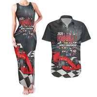 Racing Car 2025 Couples Matching Tank Maxi Dress and Hawaiian Shirt GP Circuits Born To Speed - Wonder Print Shop