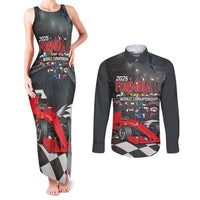 Racing Car 2025 Couples Matching Tank Maxi Dress and Long Sleeve Button Shirt GP Circuits Born To Speed - Wonder Print Shop