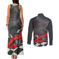 Racing Car 2025 Couples Matching Tank Maxi Dress and Long Sleeve Button Shirt GP Circuits Born To Speed - Wonder Print Shop