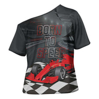 Racing Car 2025 Cross Shoulder Shirt GP Circuits Born To Speed - Wonder Print Shop