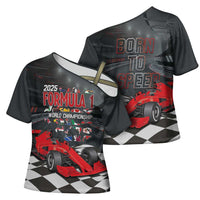 Racing Car 2025 Cross Shoulder Shirt GP Circuits Born To Speed - Wonder Print Shop
