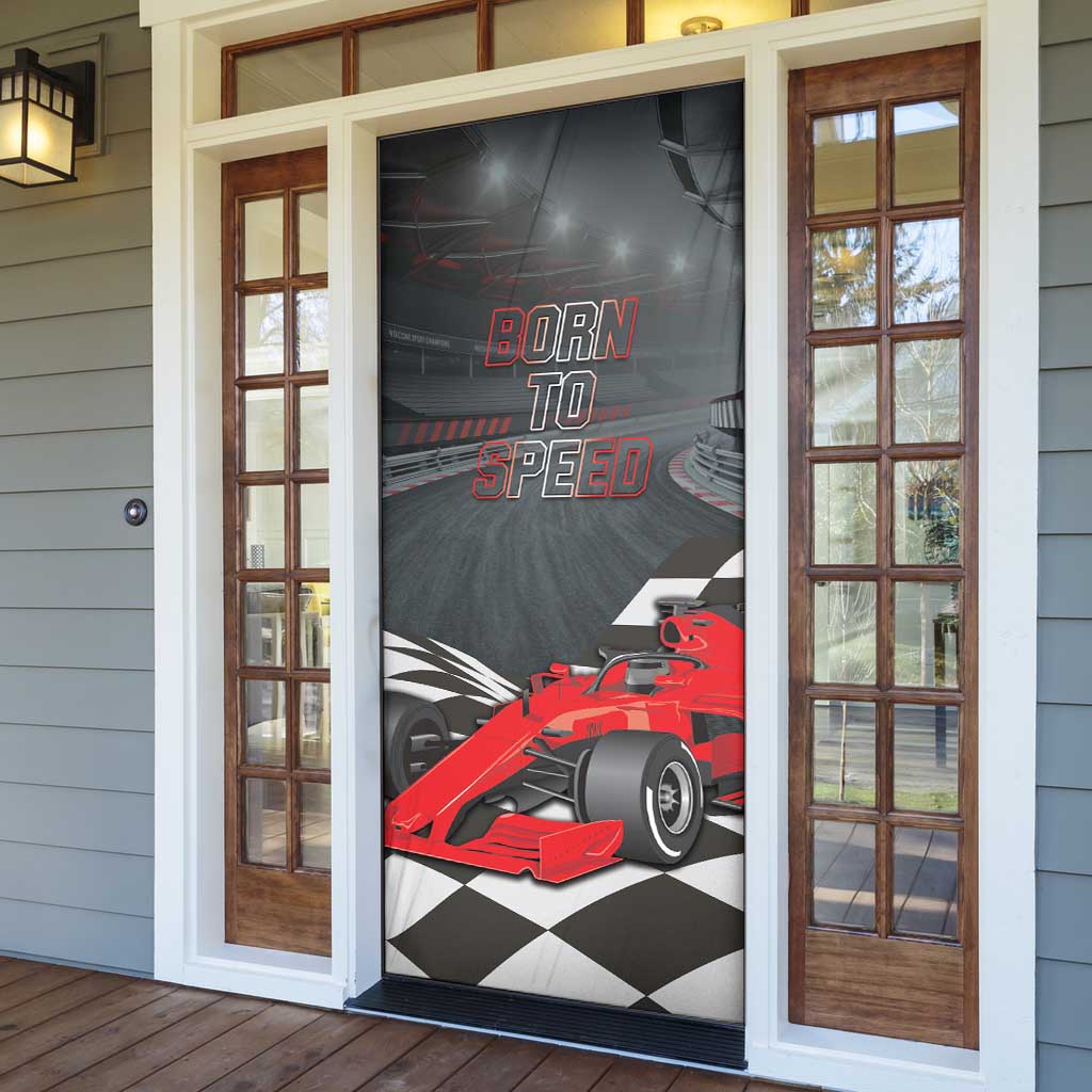 Racing Car 2025 Door Cover GP Circuits Born To Speed - Wonder Print Shop