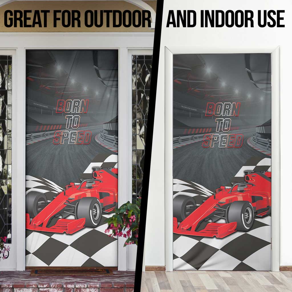 Racing Car 2025 Door Cover GP Circuits Born To Speed - Wonder Print Shop