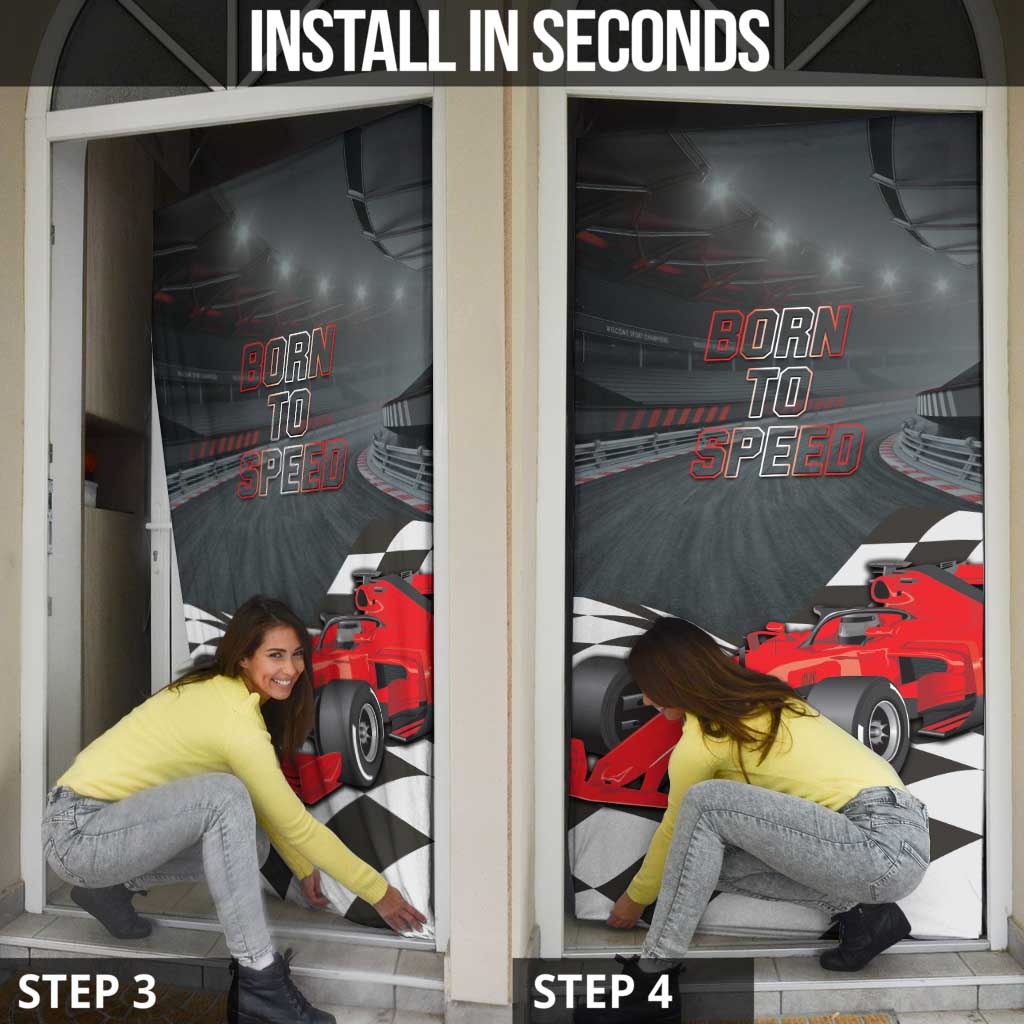 Racing Car 2025 Door Cover GP Circuits Born To Speed - Wonder Print Shop