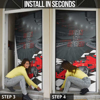 Racing Car 2025 Door Cover GP Circuits Born To Speed - Wonder Print Shop