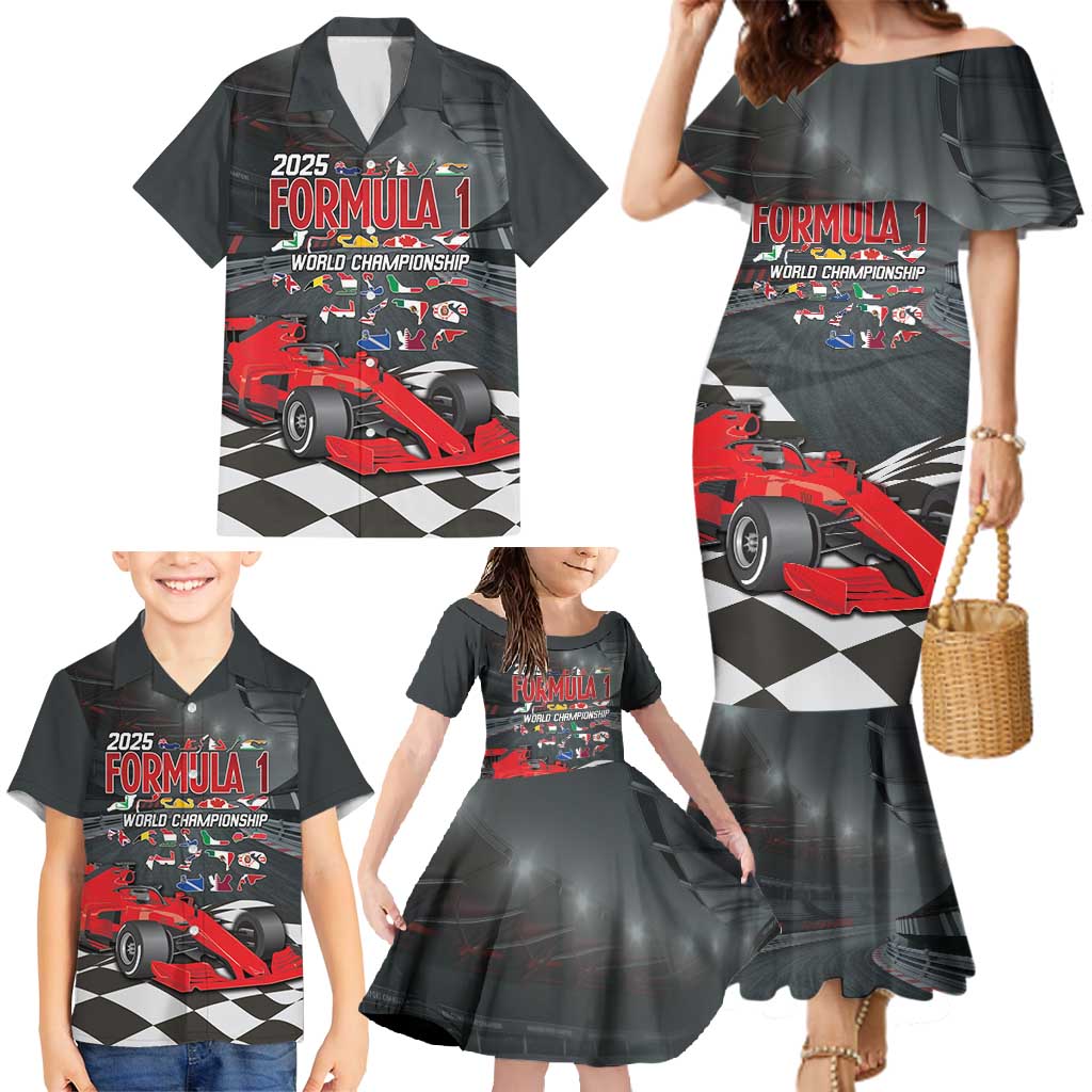 Racing Car 2025 Family Matching Mermaid Dress and Hawaiian Shirt GP Circuits Born To Speed - Wonder Print Shop