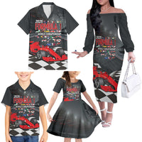 Racing Car 2025 Family Matching Off The Shoulder Long Sleeve Dress and Hawaiian Shirt GP Circuits Born To Speed - Wonder Print Shop